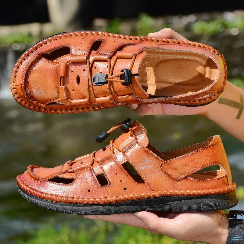 

sandalet sandals-men sandali herren sandel homme sandalle da playa leather big sandalia roman heren 2020 fashion for piel man