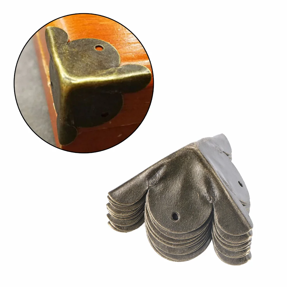 10 шт. бронзовые декоративные уголки для мебели в стиле ретро|Угловые кронштейны| |