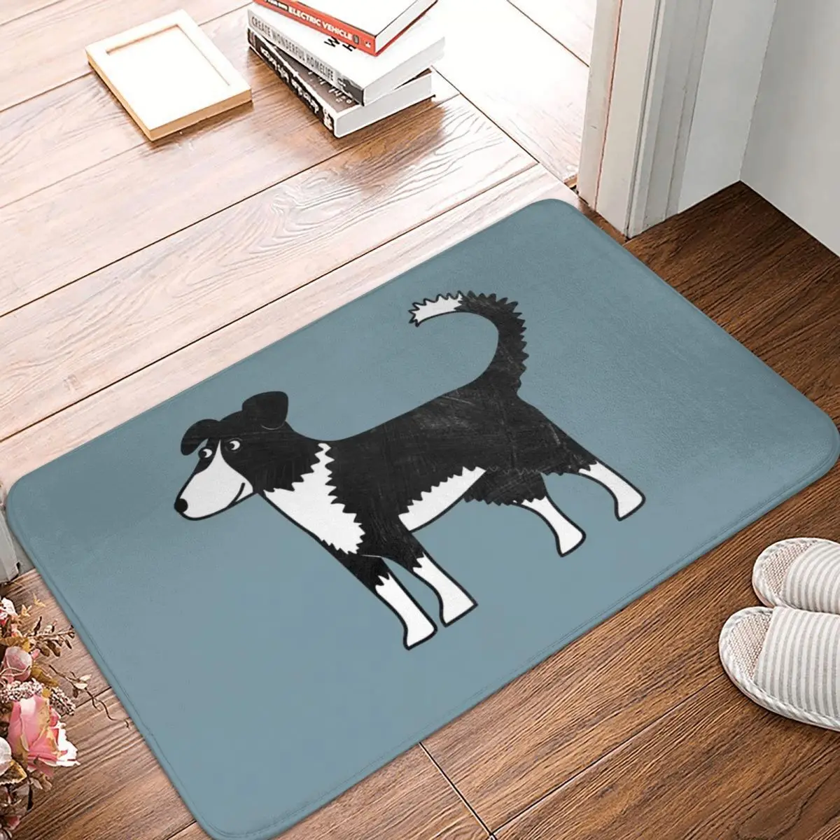 

Border Collie Polyester Doormat Rug carpet Mat Footpad Anti-slip AbsorbentEntrance Kitchen Bedroom balcony Cartoon