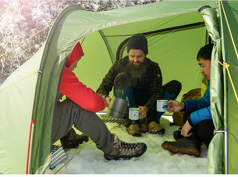Naturehike сверхлегкий Opalus туннель 3 Человек Открытый Палатка 20D/210T ткань большой кемпинг палатка для семьи Bicnic барбекю