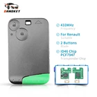 Смарт-карта Dandkey, 2 кнопки, пульт дистанционного управления 433 МГц, чип транспондера PCF7947 ID46 для Renault Laguna Espace Fob, автостайлинг