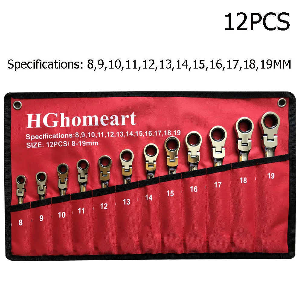 Red-12pcs 46 шт. многофункциональные гаечные ключи для ремонта автомобиля, комбинированный набор инструментов, набор ключей, набор инструментов, набор гаечных ключей, ремонтные инструменты с коробкой - Цвет: Red-12pcs