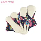 Mora Mona 4 шт.компл. многоразовые гигиенические прокладки из бамбукового волокна 4 разных размера абсорбирующие менструальные экологические прокладки для беременных