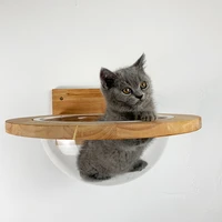 pet furniture cat wall house wall mounted transparent space capsule cat tree wooden cat climbing frame kitten bed springboard