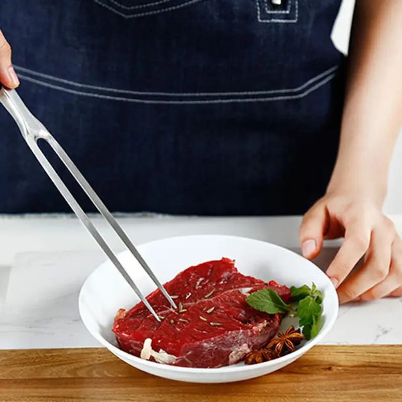 Портативная уличная вилка для барбекю деревянная ручка инструмента пищевых