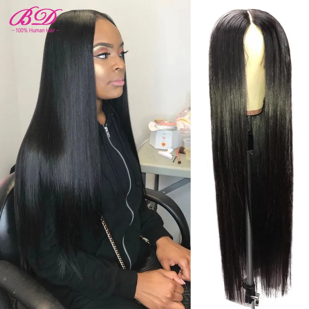 BD волос 13X6 прически Silky Straight Синтетические волосы на кружеве парики из