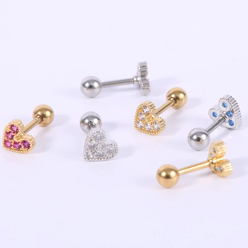 Слуховая косточка ногти в форме сердца мини серьги для женщин медицинская