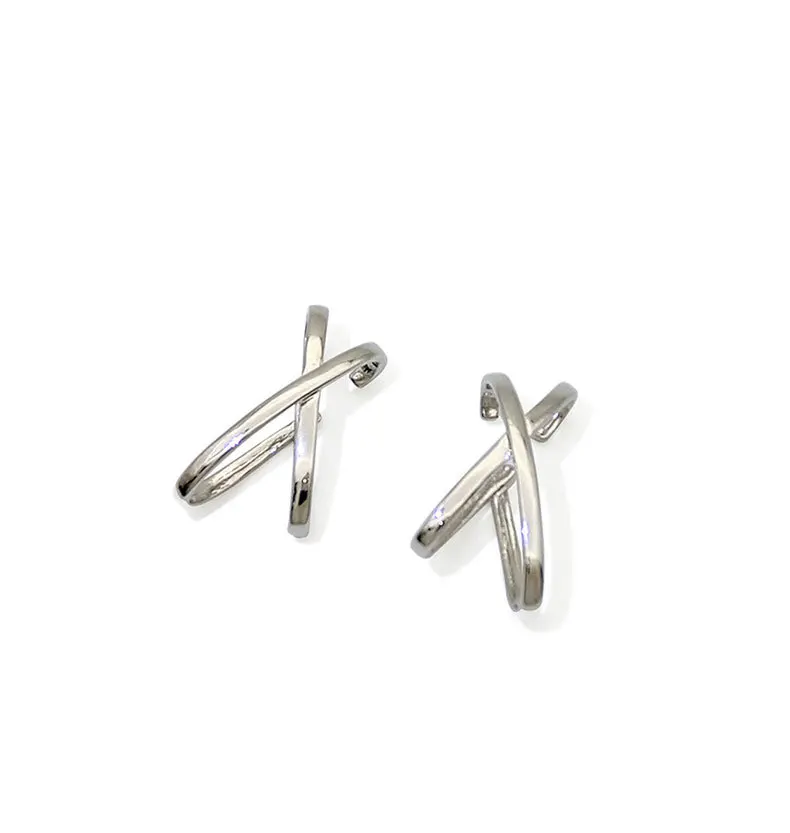 Индивидуальный стиль панк геометрические металлические серьги-клипсы для