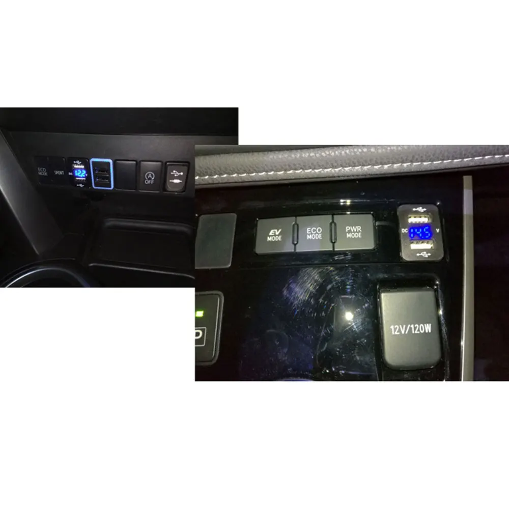Автомобильное зарядное устройство USB вольтметр долговечное автомобильное для