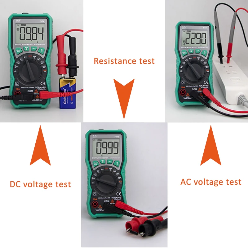 Цифровой мультиметр True-RMS NCV 6000 отсчетов тестер электрика Автоматический
