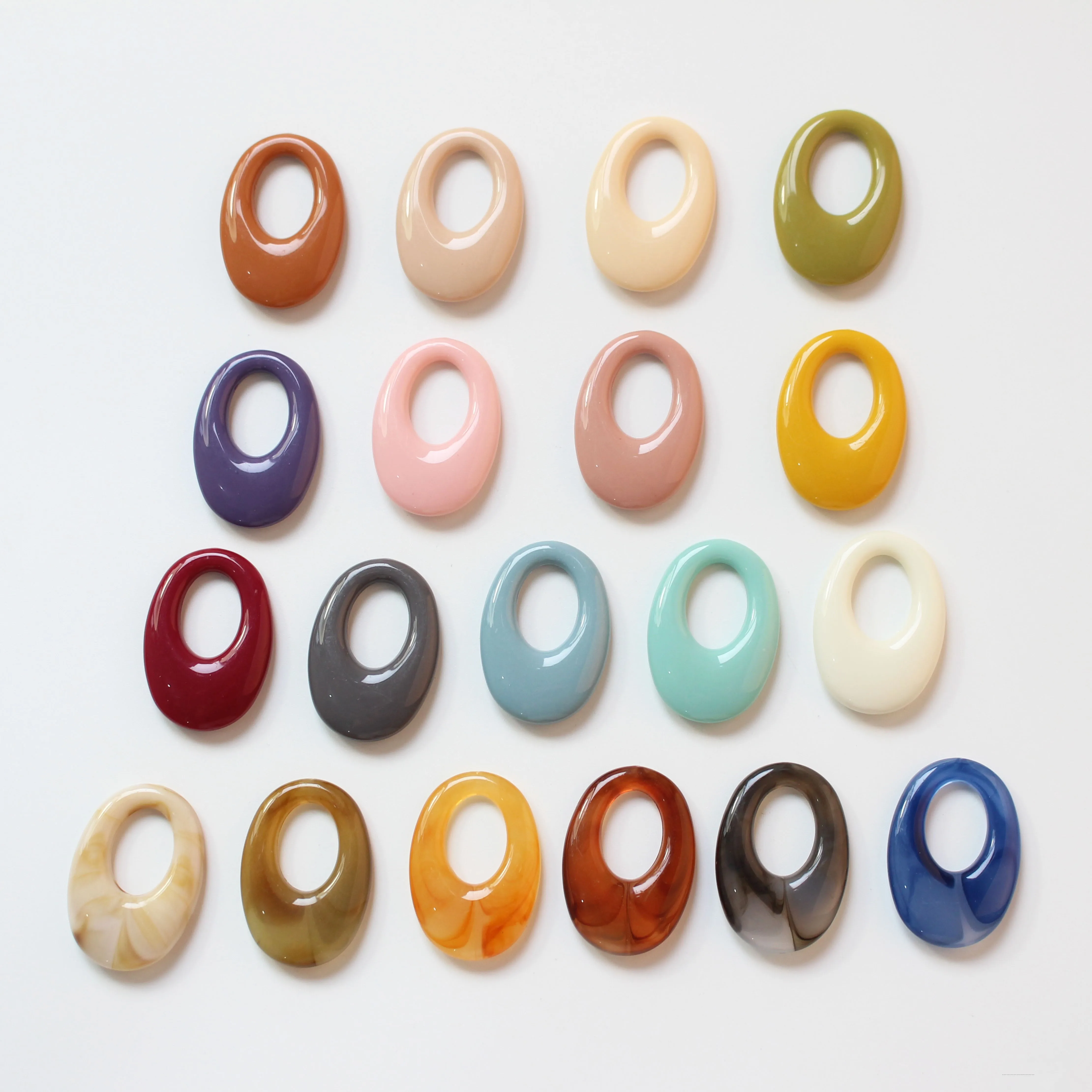Новинка 50 шт./партия цветной принт геометрические овалы форма из смолы бусины diy