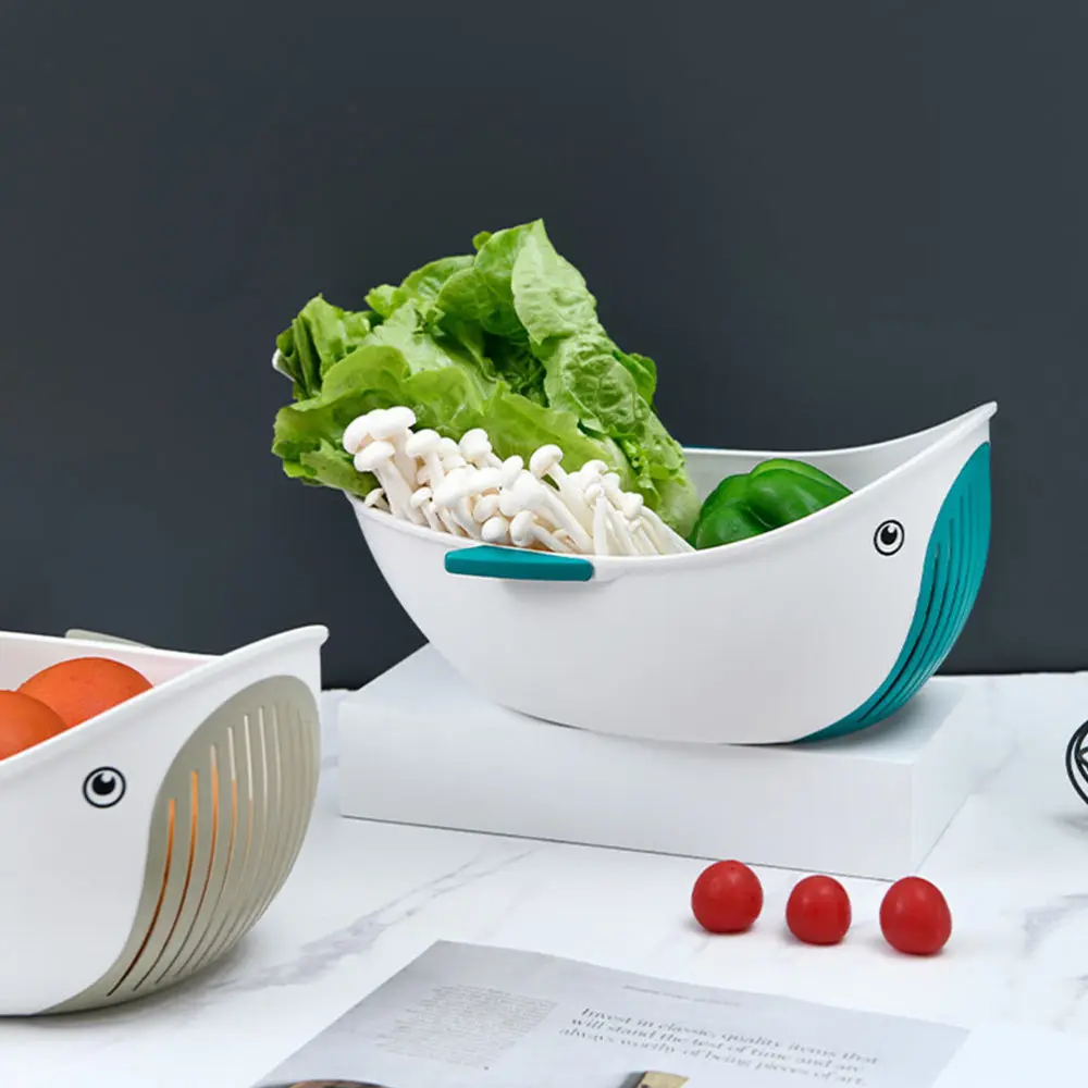 

1pc Creative Double-layer Drain Bowl Kitchen Fruit Vegetable Drying Basket