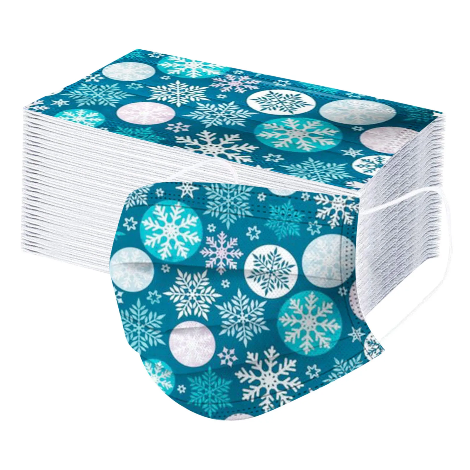 Маска одноразовая с принтом снега для мужчин и женщин индустриальная 3 слойная