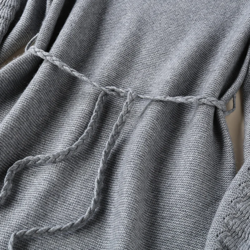 

Women's knitted cashmere dress 2019 autumn and winter female elegant long-sleeved loose casual office ladies long sweater dress