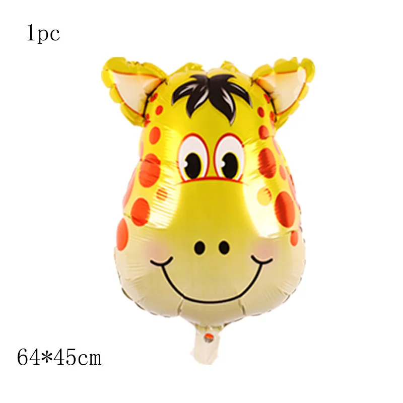 6 шт. воздушные шары из фольги в виде головы животного сафари зоопарк ручной надувной воздушный шар детский душ с днем рождения украшения детские подарки