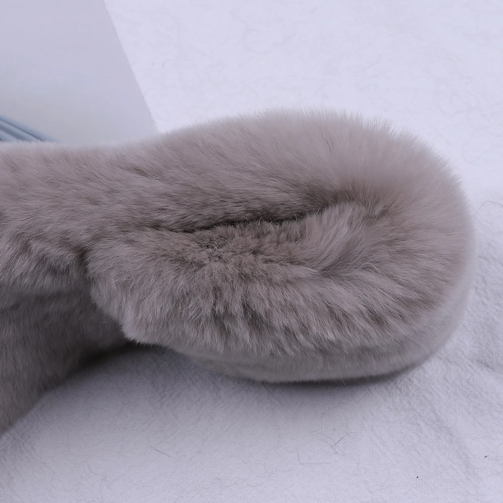 2020 женский Настоящий мех кролика шарф для девочек милый натуральный