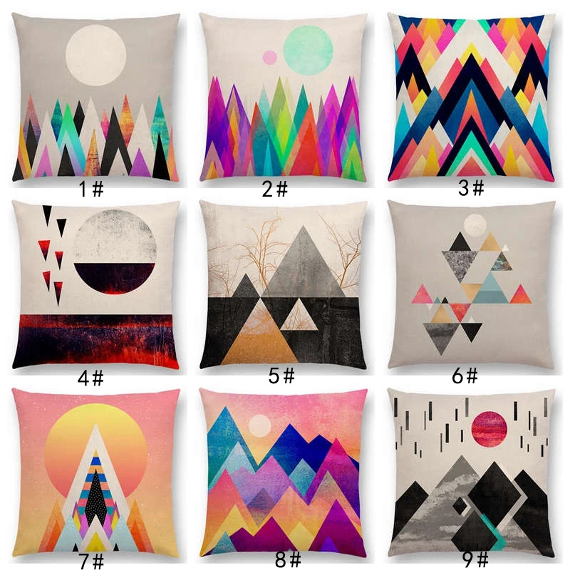 

Hot Sale Newest Fashion Nordic Style Circular Polygon Black Cushion Cover Home Pillow Case Linen Cotton Pillows Covers A0037