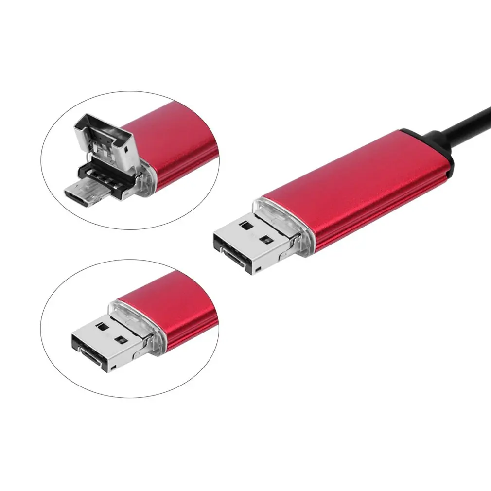 LESHP 2 м 7 мм объектив USB Инспекционная камера Водонепроницаемый 6 светодиодов мини