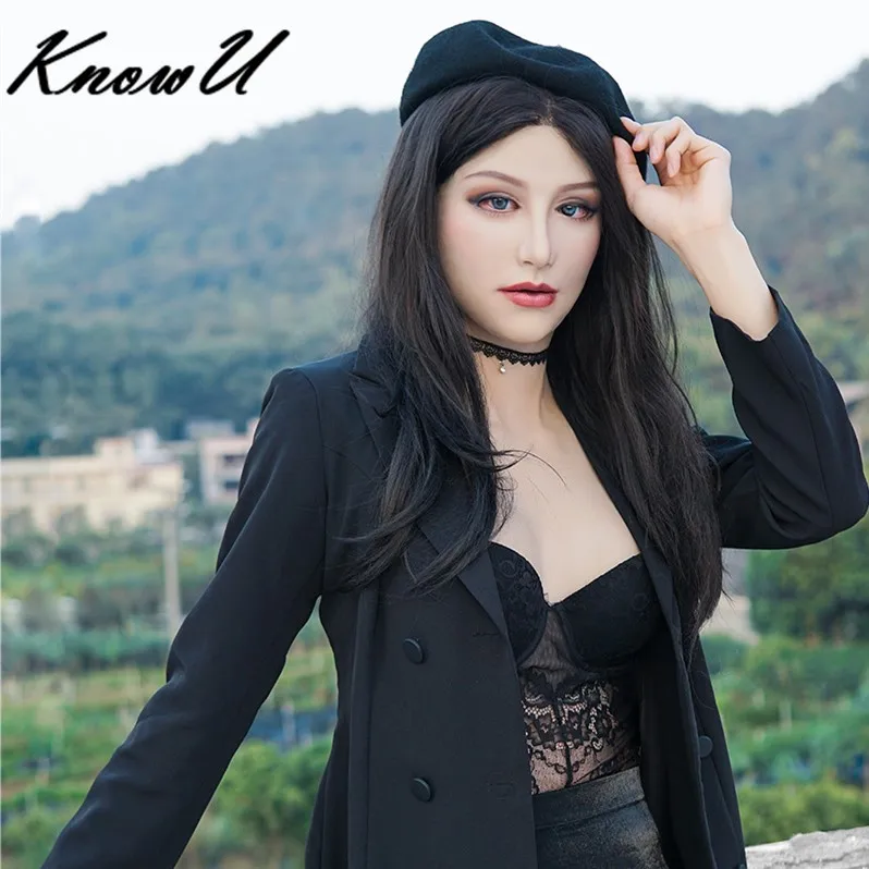 

KnowU Hathaway permanent Makeup female Mask without Neck Crossdresser Silicone mask Transgender cosplay Kigurumi