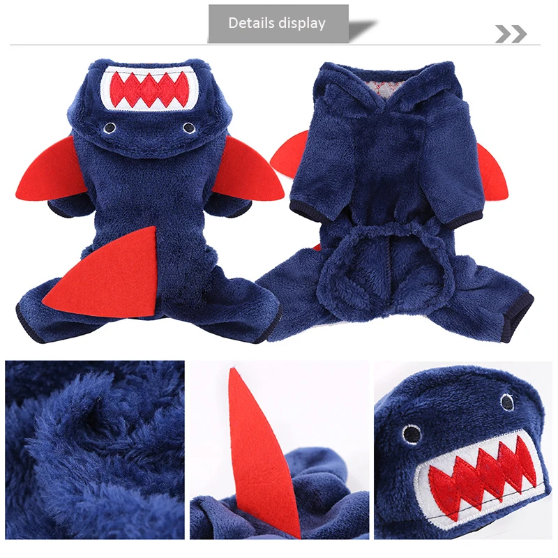 Cartoon Shark Dog Outfits Hoodies