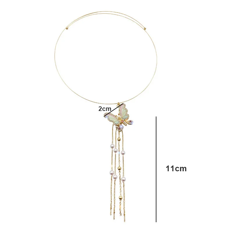 

Vintage Tassel Chain Pendant Butterfly Necklace for Women Butterflies Pearls Charm Choker Necklaces Boho Fashion Jewelry Gift