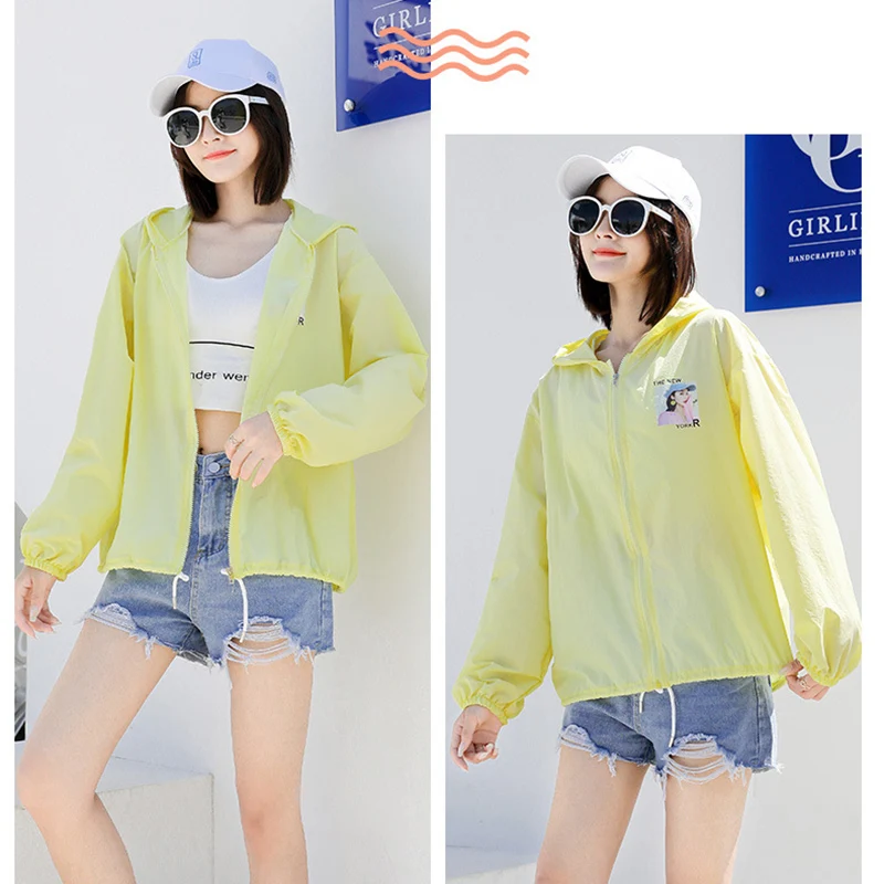 

Women Jacket Summer 2021 Korean Fashion Colorful Sunscreen Thin Suit Air-Conditioner Top Spring Outwear Character Print Clothes