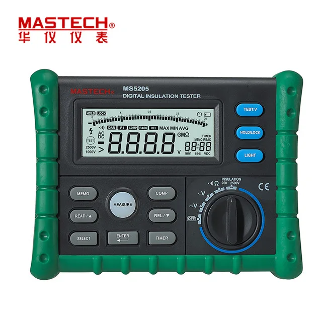 MASTECH MS5205 цифровой мегомметровый тестер изоляции Измеритель сопротивления Tecrep 10G 2500V мультиметр Детектор напряжения