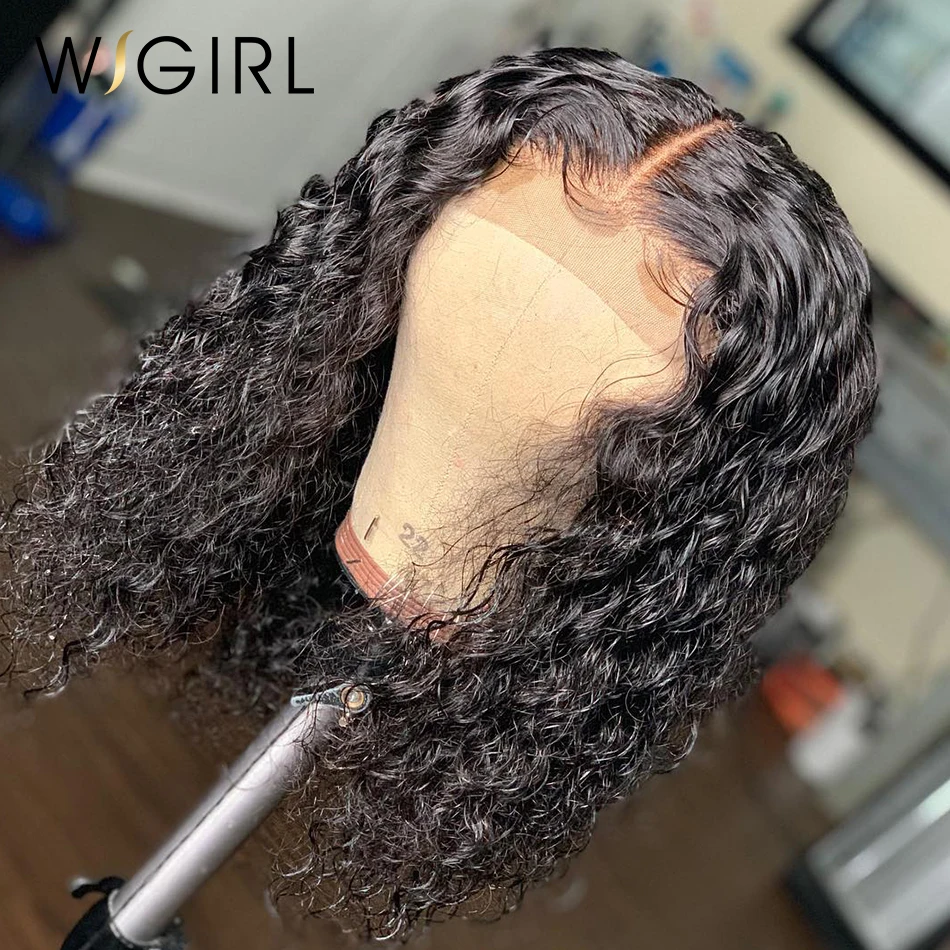 Wigirl 150 Плотность Боб парик Remy 2x6 кружева фронта человеческих волос парики