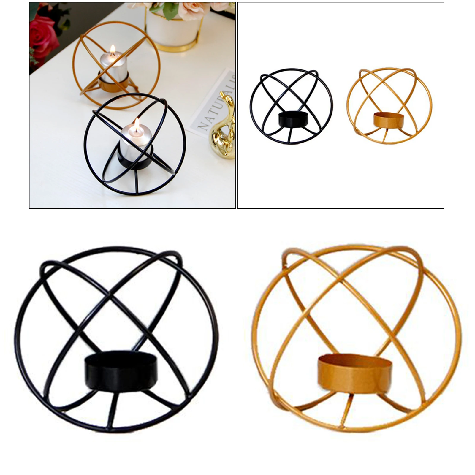 

Geometric Polished Tealight Candle Holder Table Top Centerpiece Weddings Events Parties Decor