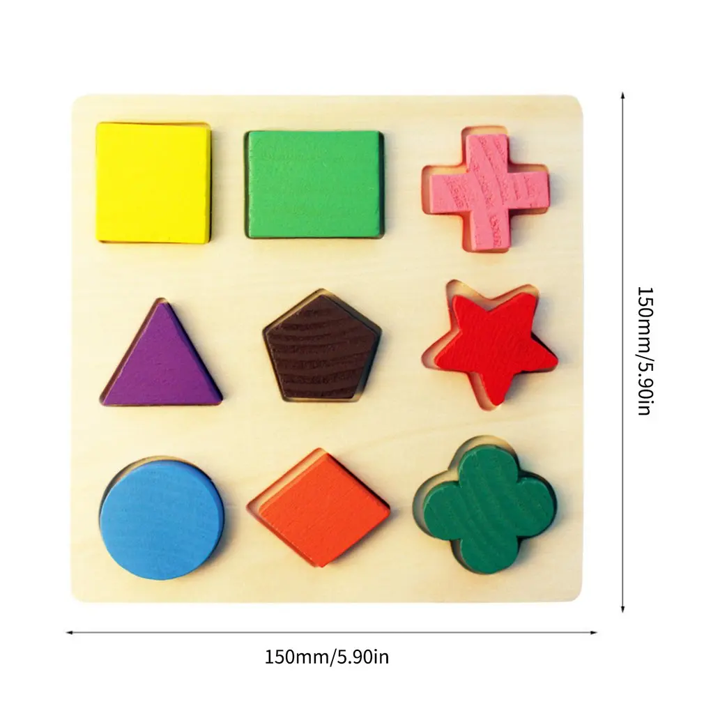 

Wooden Geometric Shapes Puzzle Sorting Math Bricks Preschool Learning Educational Game Toddler Toys For Children