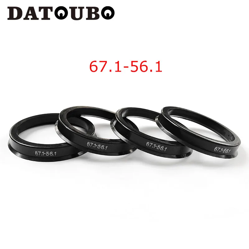 67.1-56.1mm DATOUBO 4 шт черный пластиковый материал колеса автомобиля 67,1 мм-54,1 мм; 67,1-60,1 мм; 67,1-59,1 мм; 67,1-56,1 мм;-мм ступицы центриковые кольца - Цвет: 67.1-56.1mm