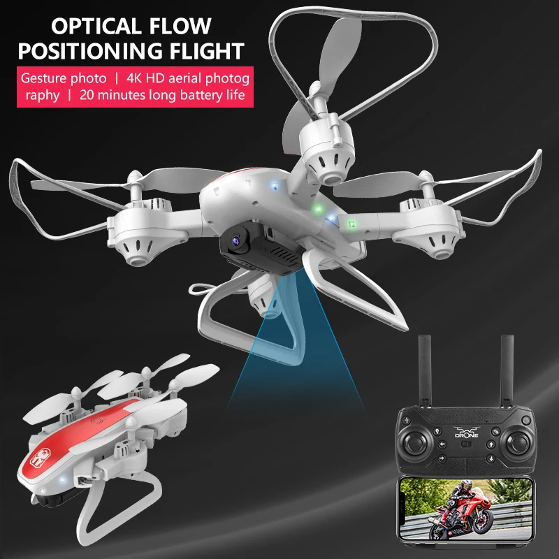 Дрон 4k камера с большим диапазоном Складывающийся Wifi Fpv жестовая фотография