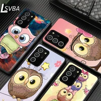 cute owl hearts lover soft tpu for samsung galaxy s21 s20 fe ultra lite s10 5g s10e s9 s8 s7 s6 edge plus black phone case