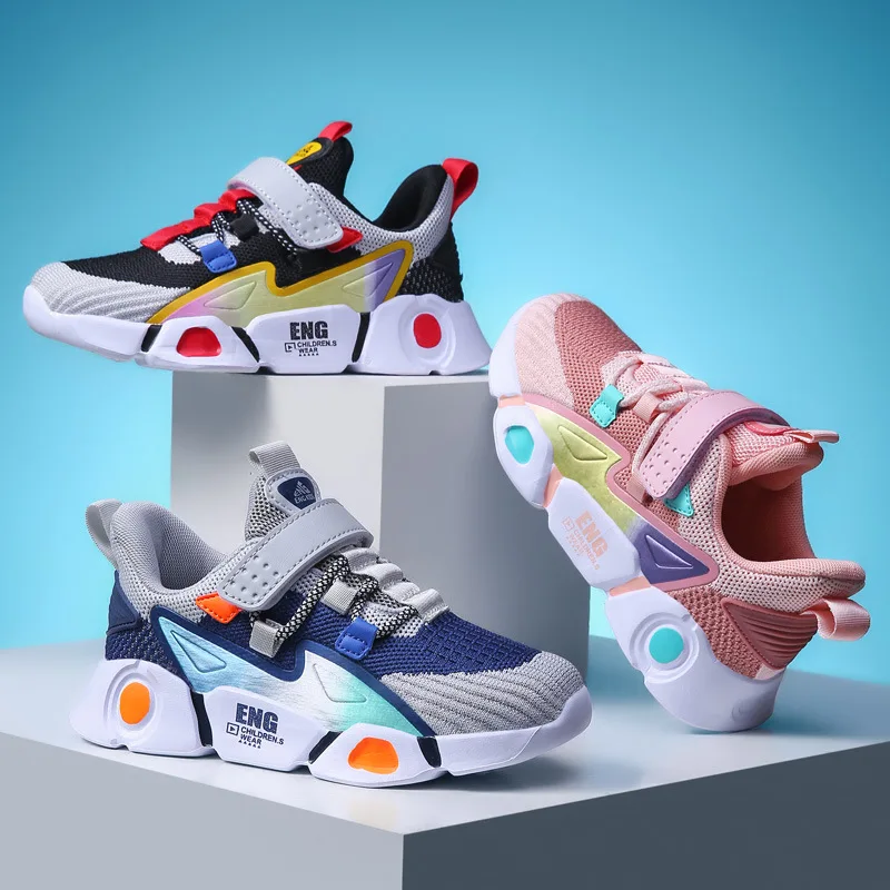

2021 Autumn Fashion New Children Sneakers Kids Casual Mesh Breathable Shoes Boy Girl Trend Trainers Shoes Teens Kids Sport Shoes