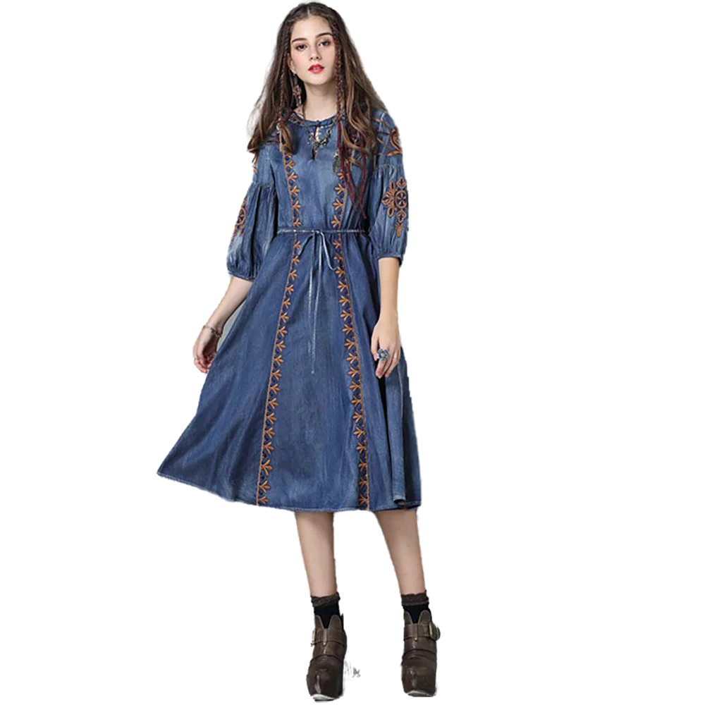 Новое Женское платье размера плюс в винтажном стиле Платье богемном с изысканной