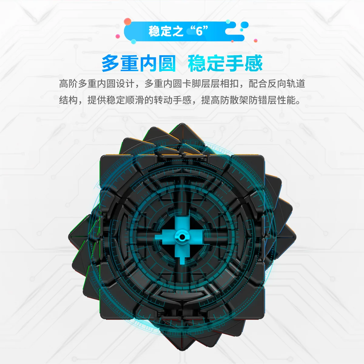 Yongjun-cubo de descompresi&oacute;n MGC versi&oacute;n magn&eacute;tica, Cubo de 6 pedidos, profesional, juguetes educativos para ni&ntilde;os-3