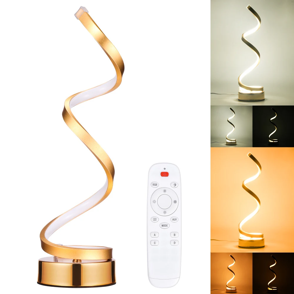 

Modern Spiral LED Table Lamp Dimmable Eye Protection LED Desk Lamp Night Light Home Bedroom Bedside Decorative LED Table Lights