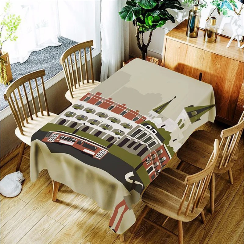 

British series digital printing polyester waterproof and oil proof tablecloth, tablecloth, coffee table cloth