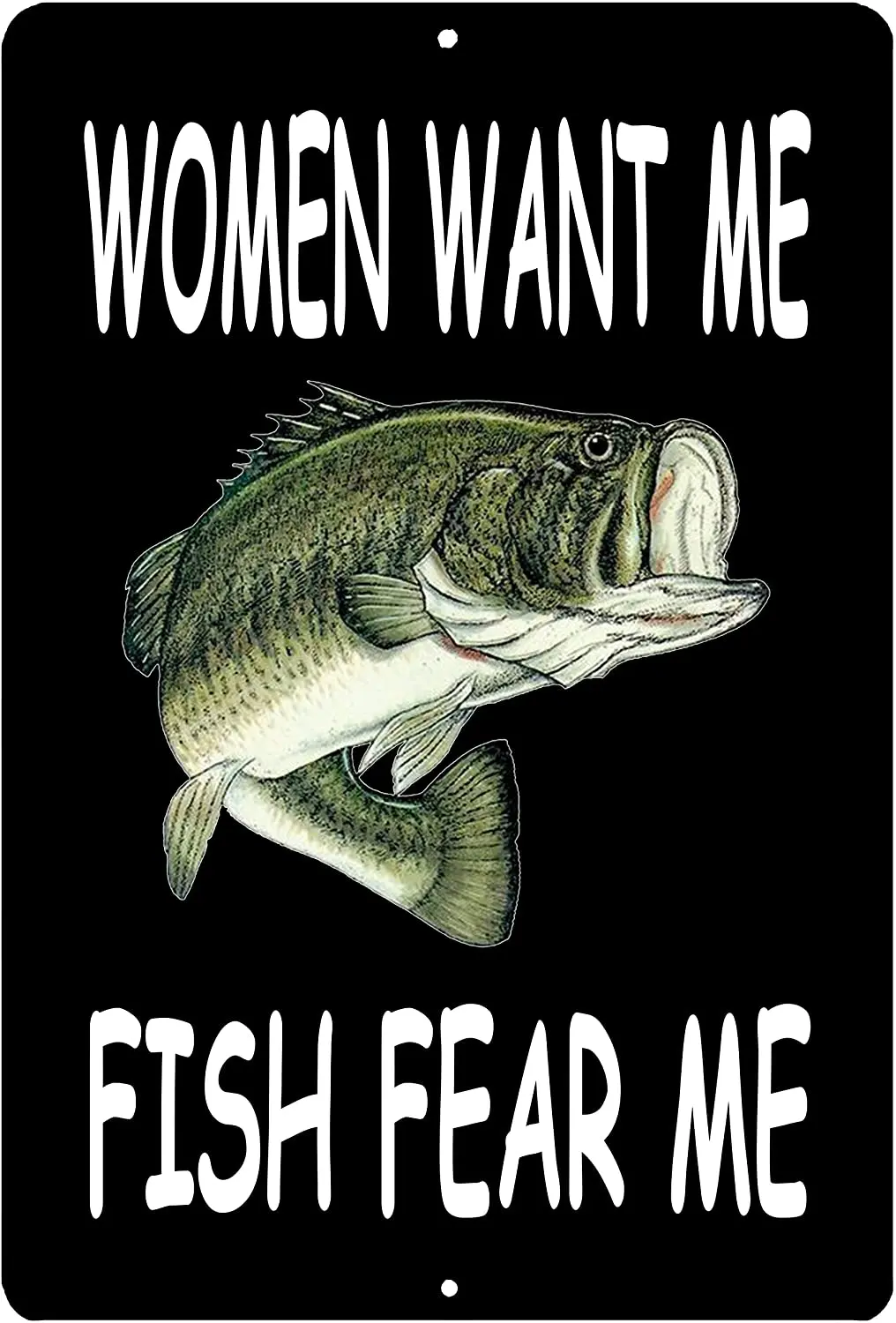 

Rogue River Tactical Funny Metal Fishing Tin Sign Wall Decor Man Cave Bar Fish Fear Me