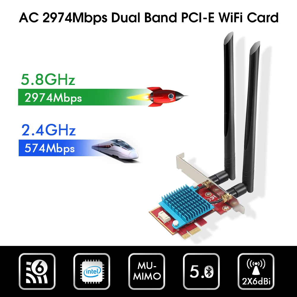 Wi fi 6 адаптер AX200 3000 Мбит/с 2 4 ГГц 5 ГГц|Сетевые карты| |