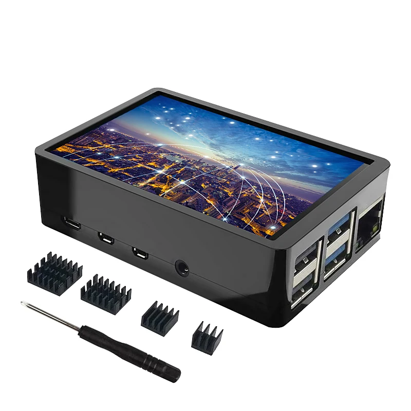 

3.5 inch Touchscreen 480x320 LCD Display + ABS Case + Heatsinks Screwdriver Kit TFT Monitor Set for Raspberry Pi 4 / 4B