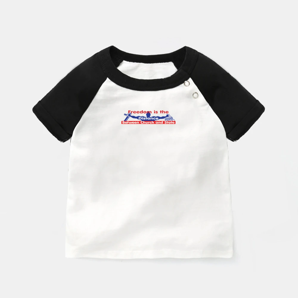 

Свободное расстояние между церковным и государственным дизайном, Детские футболки для новорожденных, Графический Реглан для малышей, цвет...