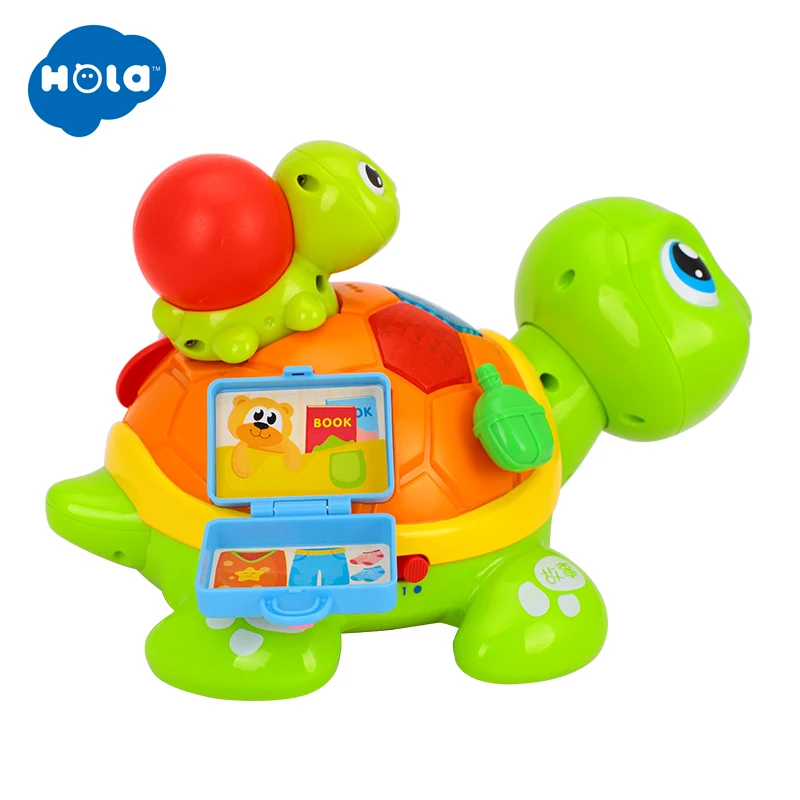 HOLA игрушки 868 родитель-ребенок Черепаха Интерактивная B/O электрическая
