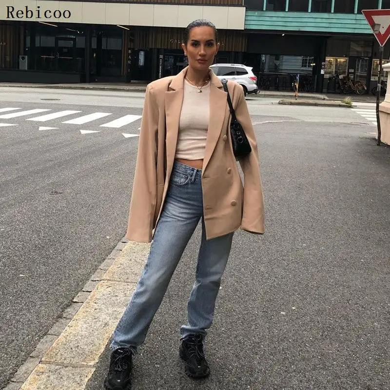 Женский двубортный Блейзер Rebicoo с металлическими пуговицами | Женская одежда