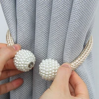 1pc luxury curtain clip curtains hanging ball pearl magnetic buckle strap bedroom living room curtain accessories home decor