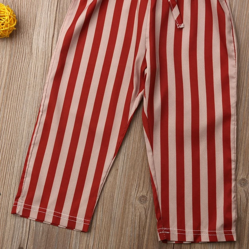 

Infant Baby Girls Jumpsuit Toddler KidS Baby Girl Stripe Clothes Long Sleeves Show waist Jumpsuit Sunsuit Outfits