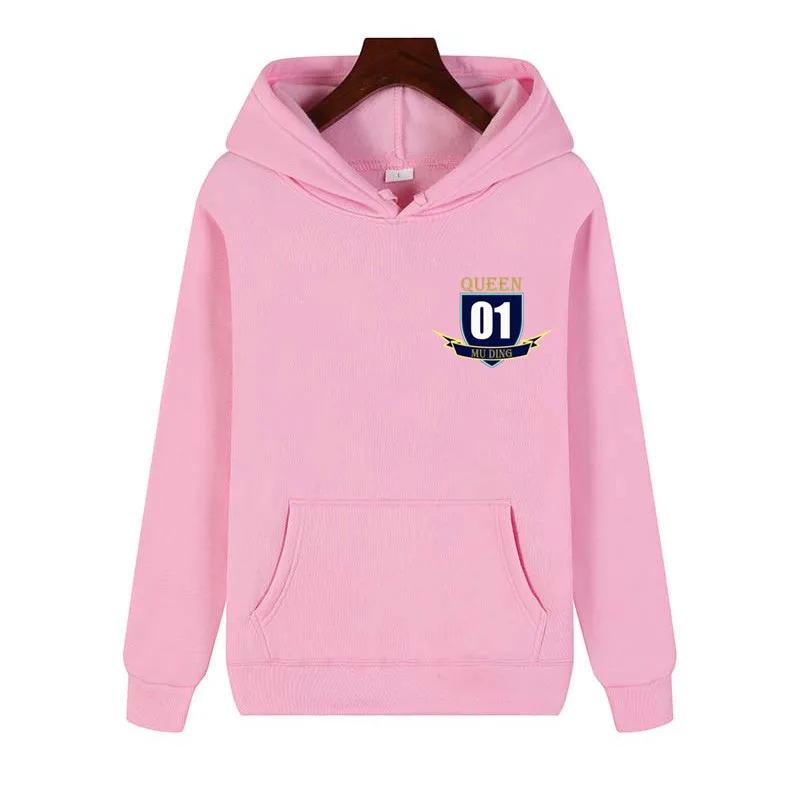 

2021 New Autumn King Queen Printed Hoodies Women Men Matching Sweatshirt Lovers Couples Hooded Sweatshirt Casual Pullover Tops