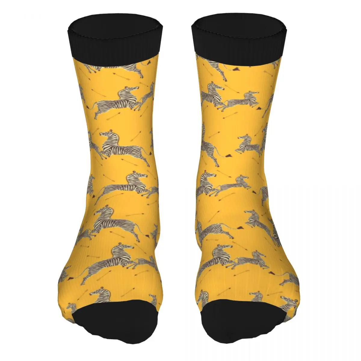 

Men Zebra Wallpaper Mustard Yellow Royal Tenenbaums Thick Contrast Color Socks 90% Polyester Clothing Crew Middle Tube Socks