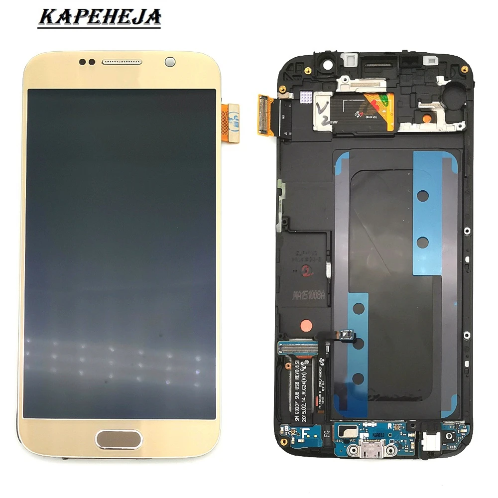 super amoled lcd display for samsung galaxy s6 g920 g920f g920p g920i g920v g920a lcd display touch screen digitizer assembly free global shipping