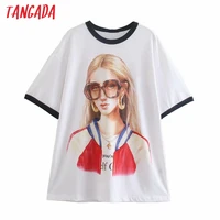 tangada women stylish print t shirt 2021 short sleeve o neck tees ladies summer streetwear chic tops camisetas 2r38